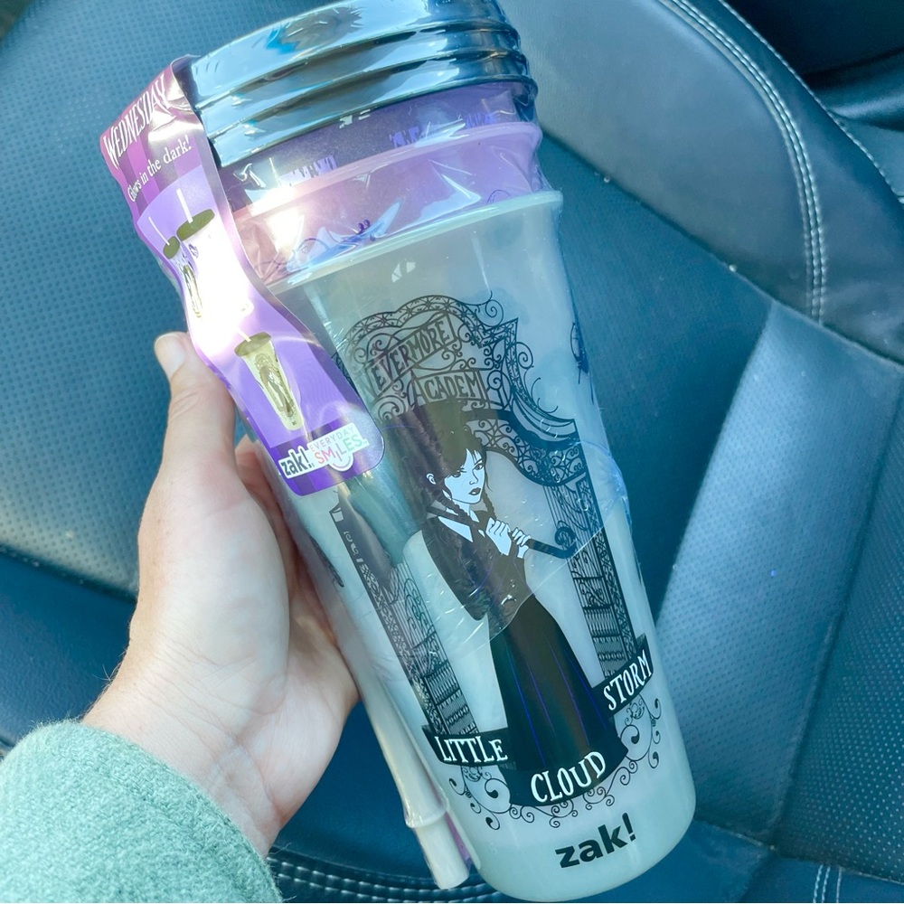 Zak! NWT Wednesday Glow In The Dark Cold Tumbler Cups Set of 3 Halloween